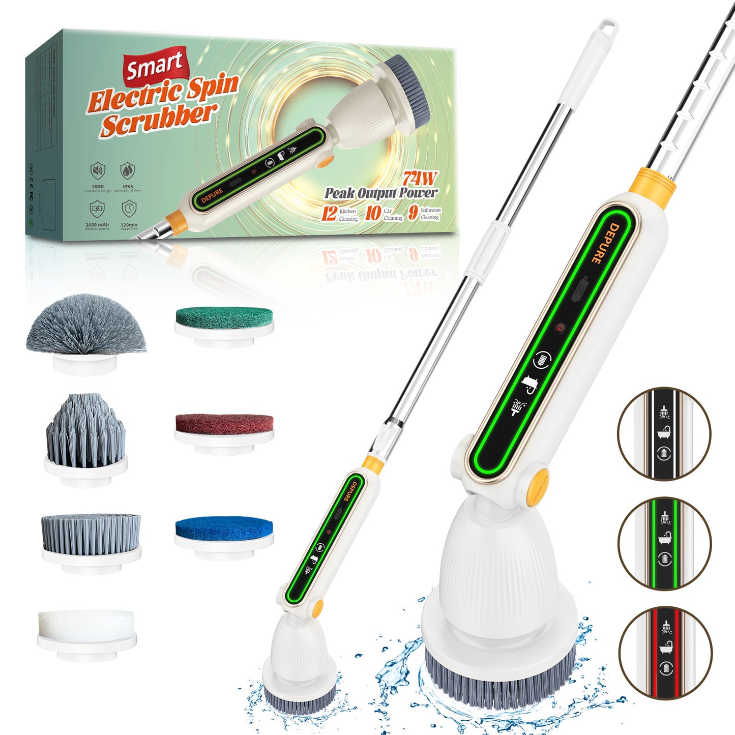 Smart-Sensing Electric Cleaning Brush