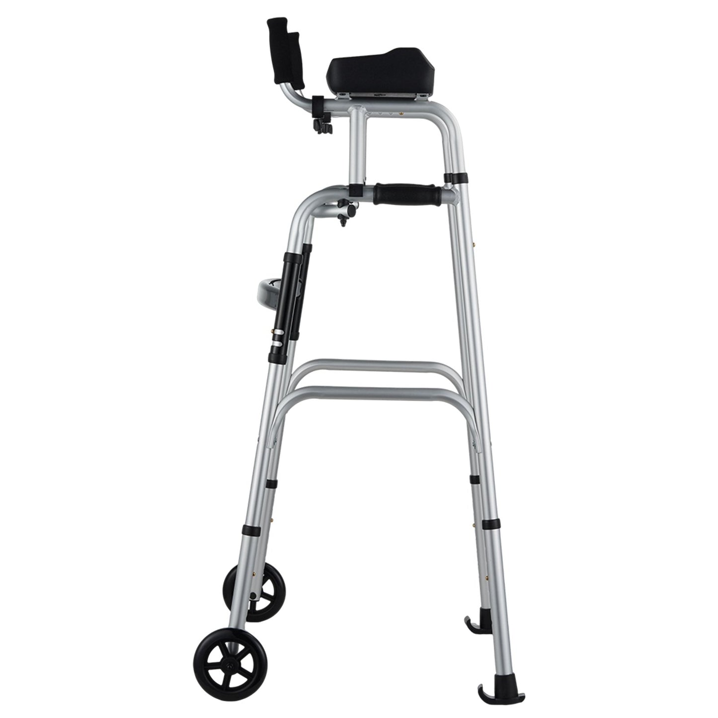 VEVOR 2-in-1 Foldable Walker with Wheels & Armrests – 450lbs Capacity