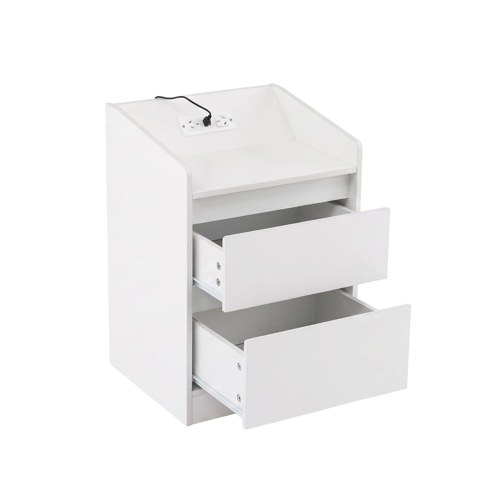 Bedside Table Nightstand with Charging Station
