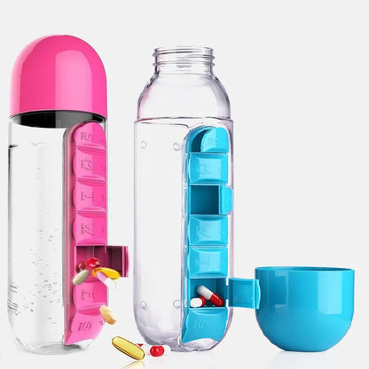 600Ml Water Bottle with Medicine Pillbox - SENIOR CONSULTING AUSTRALIA