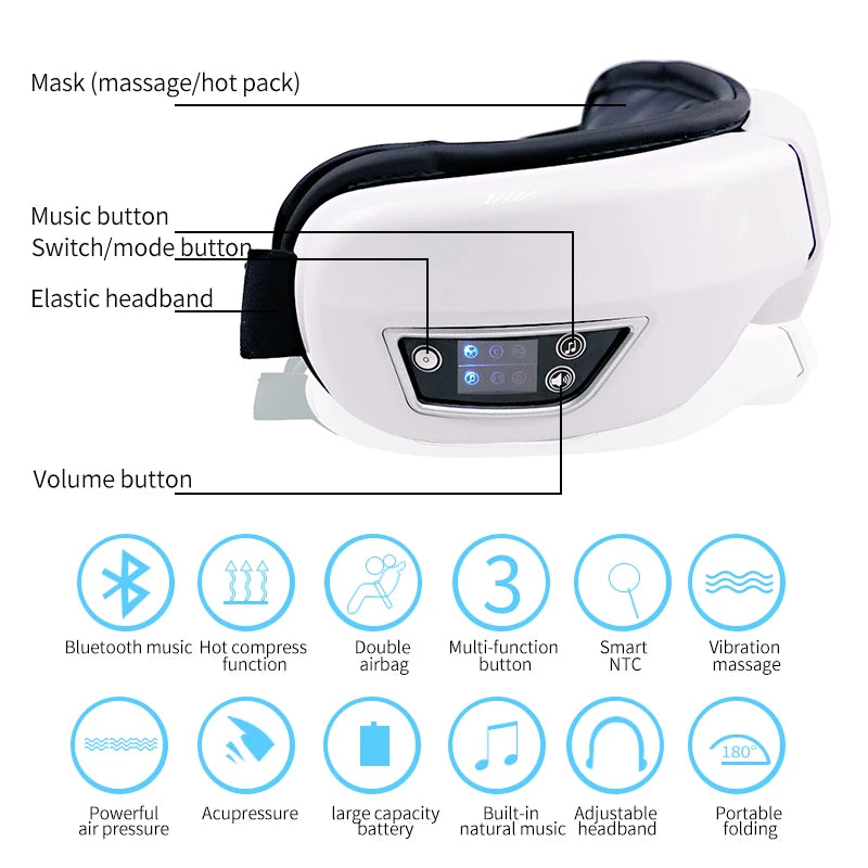 Eye Massager with Heat and Smart Airbag Technology