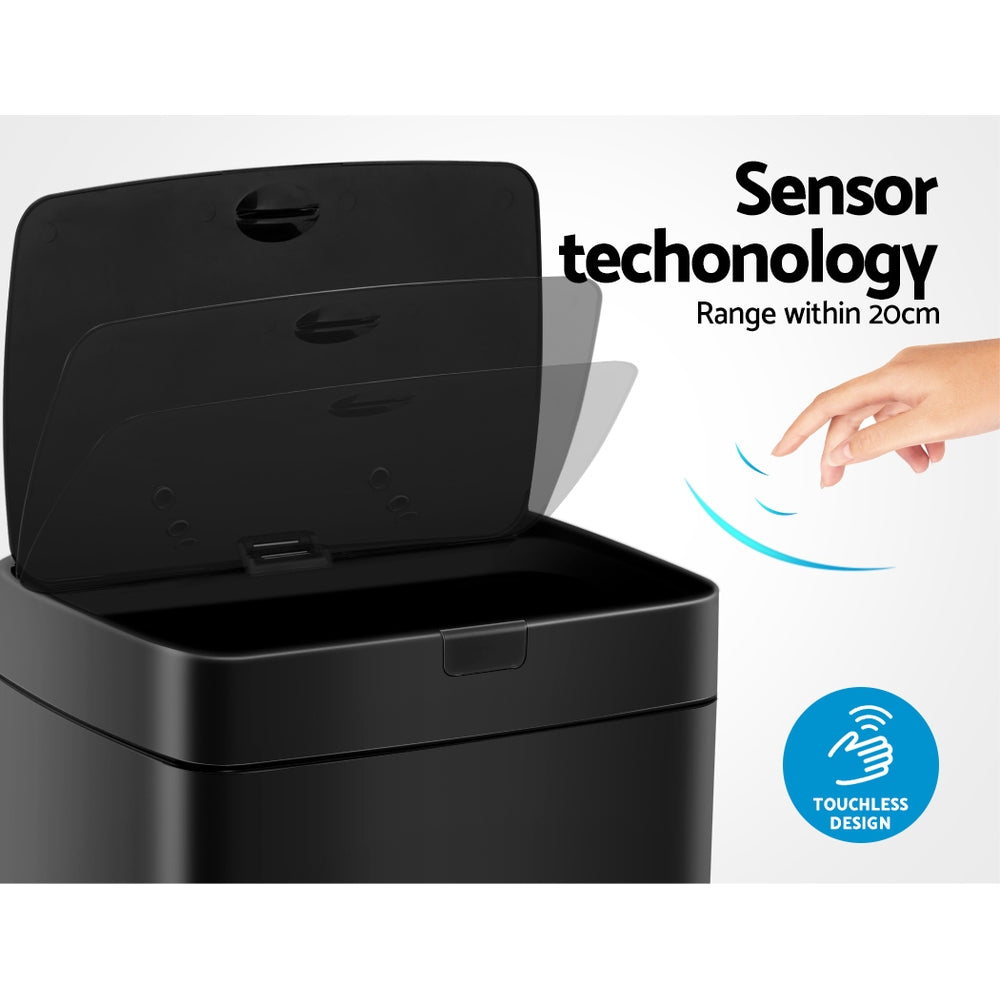 45L Automatic Motion Sensor Bin – Black