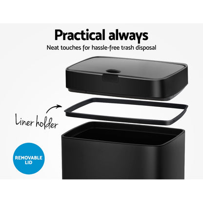 45L Automatic Motion Sensor Bin – Black