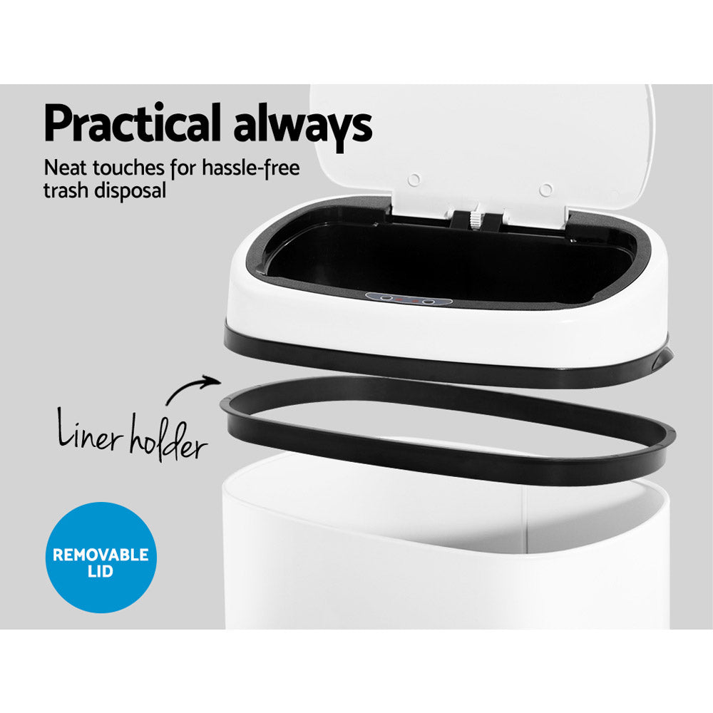 58L Automatic Motion Sensor Bin – White