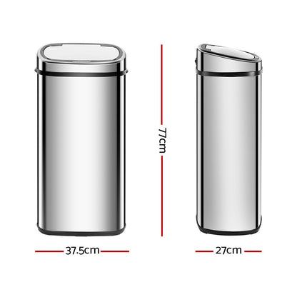 68L Automatic Motion Sensor Bin - Silver