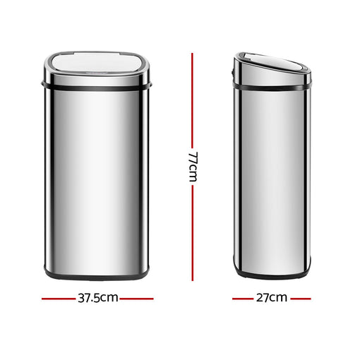 68L Automatic Motion Sensor Bin - Silver