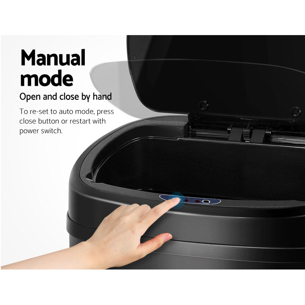 68L Motion Sensor Bin – Automatic, Black, Hands-Free