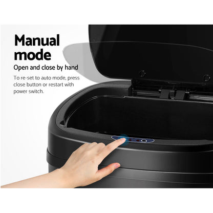 68L Motion Sensor Bin – Automatic, Black, Hands-Free