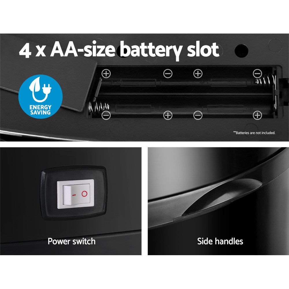 68L Motion Sensor Bin – Automatic, Black, Hands-Free