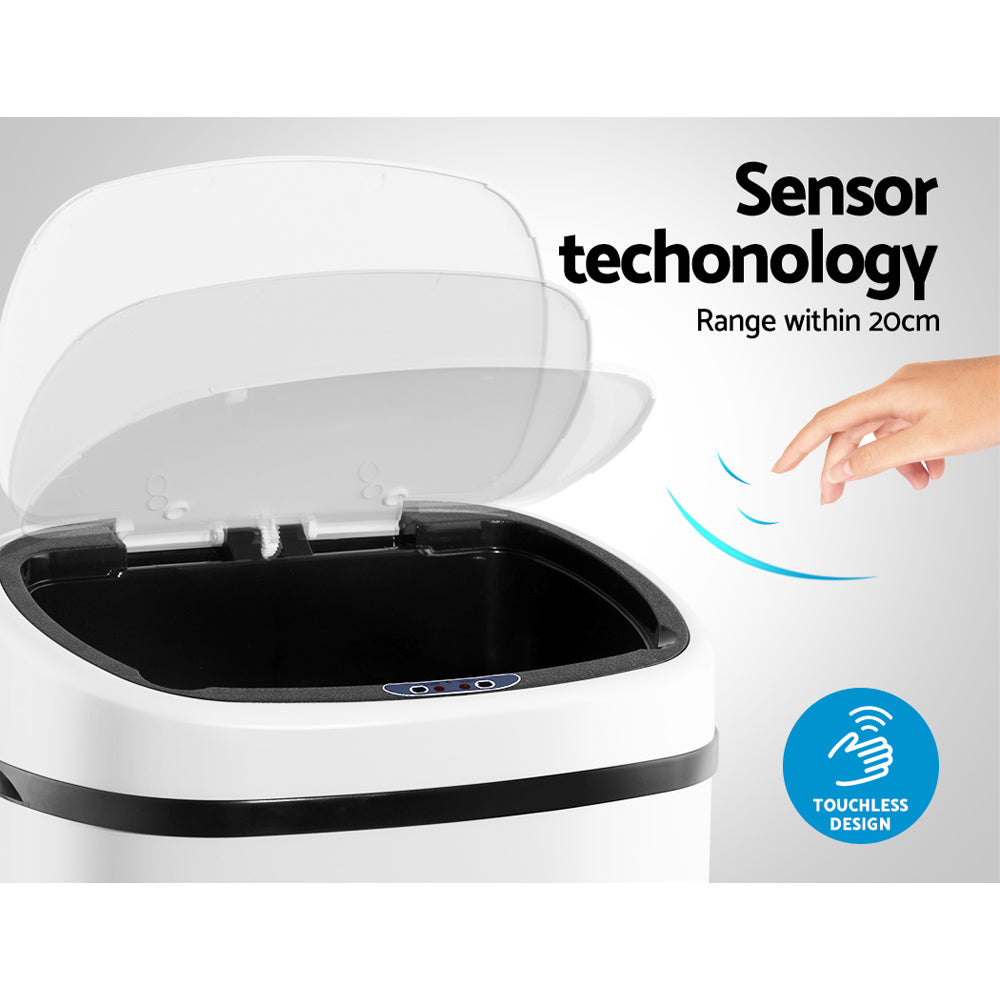 68L Automatic Motion Sensor Bin – White