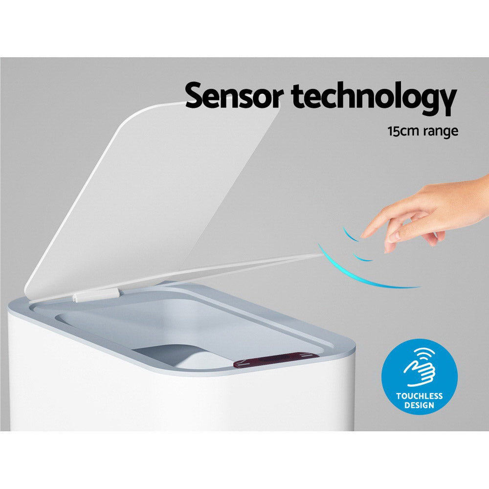 Devanti 9L Hands-Free Sensor Bin – White