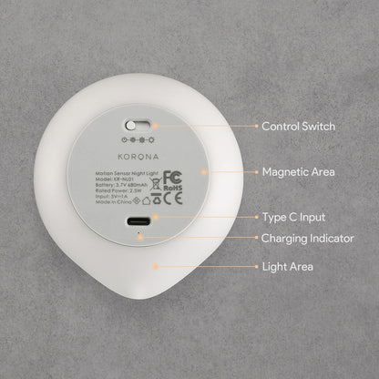 LED Motion Sensor Night Light – 400-Day Battery, Stick-On