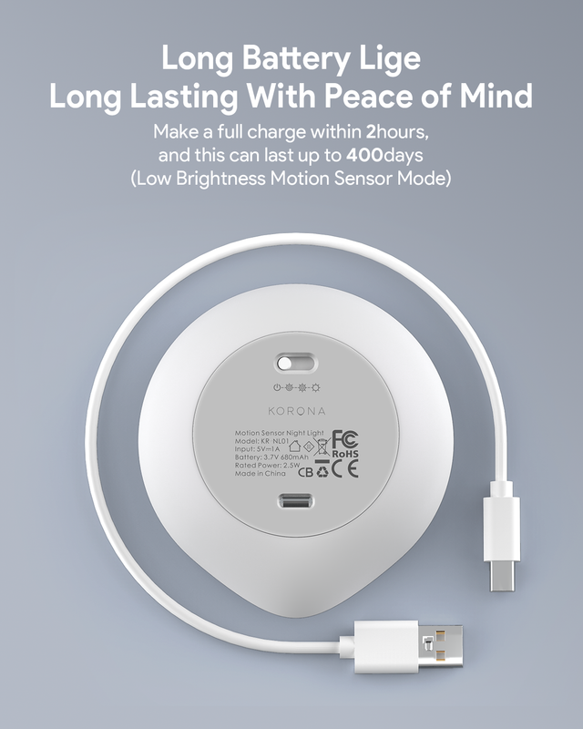 LED Motion Sensor Night Light – 4-Pack, 400-Day Battery