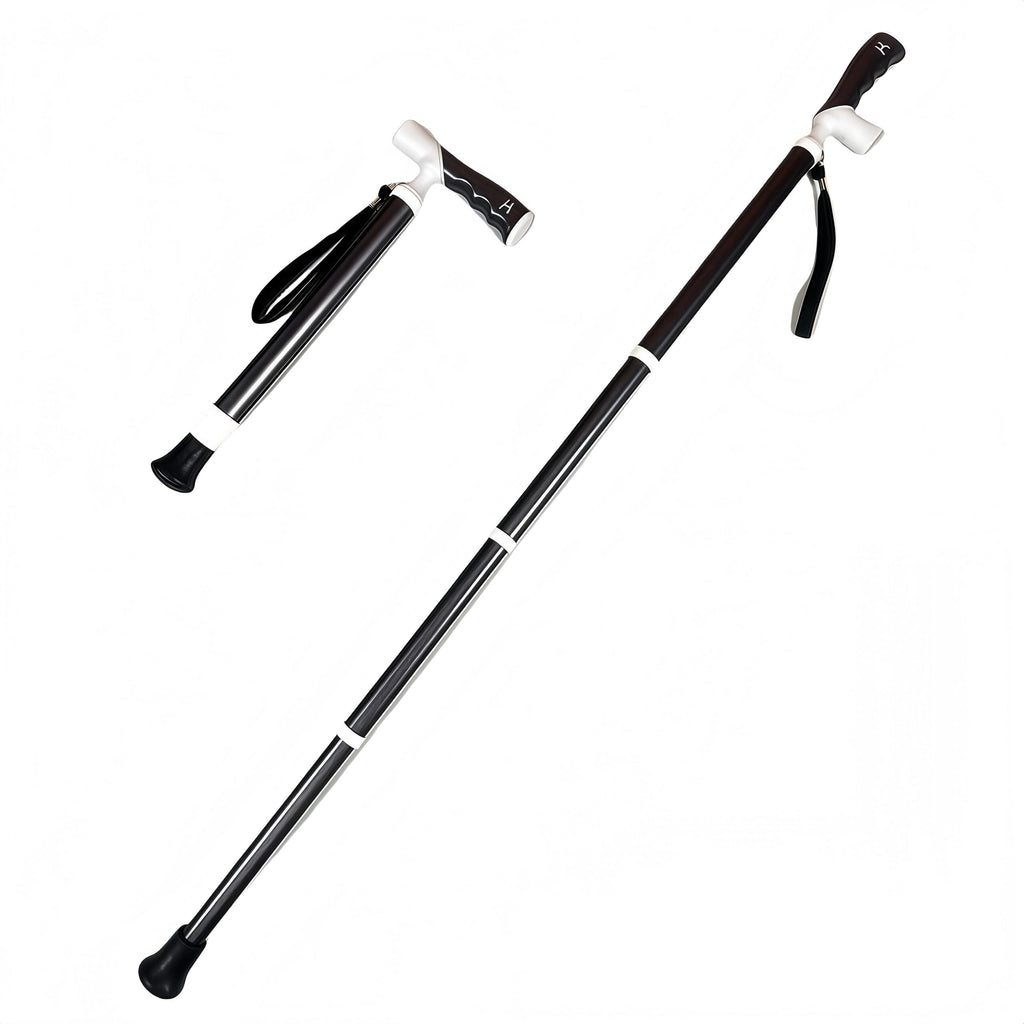 Lightweight Foldable Walking Cane – Dual-Mode T/Grip, 0.26kg