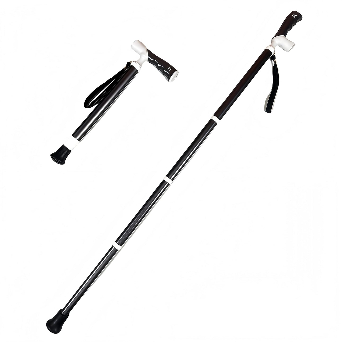 Lightweight Foldable Walking Cane – Dual-Mode T/Grip, 0.26kg