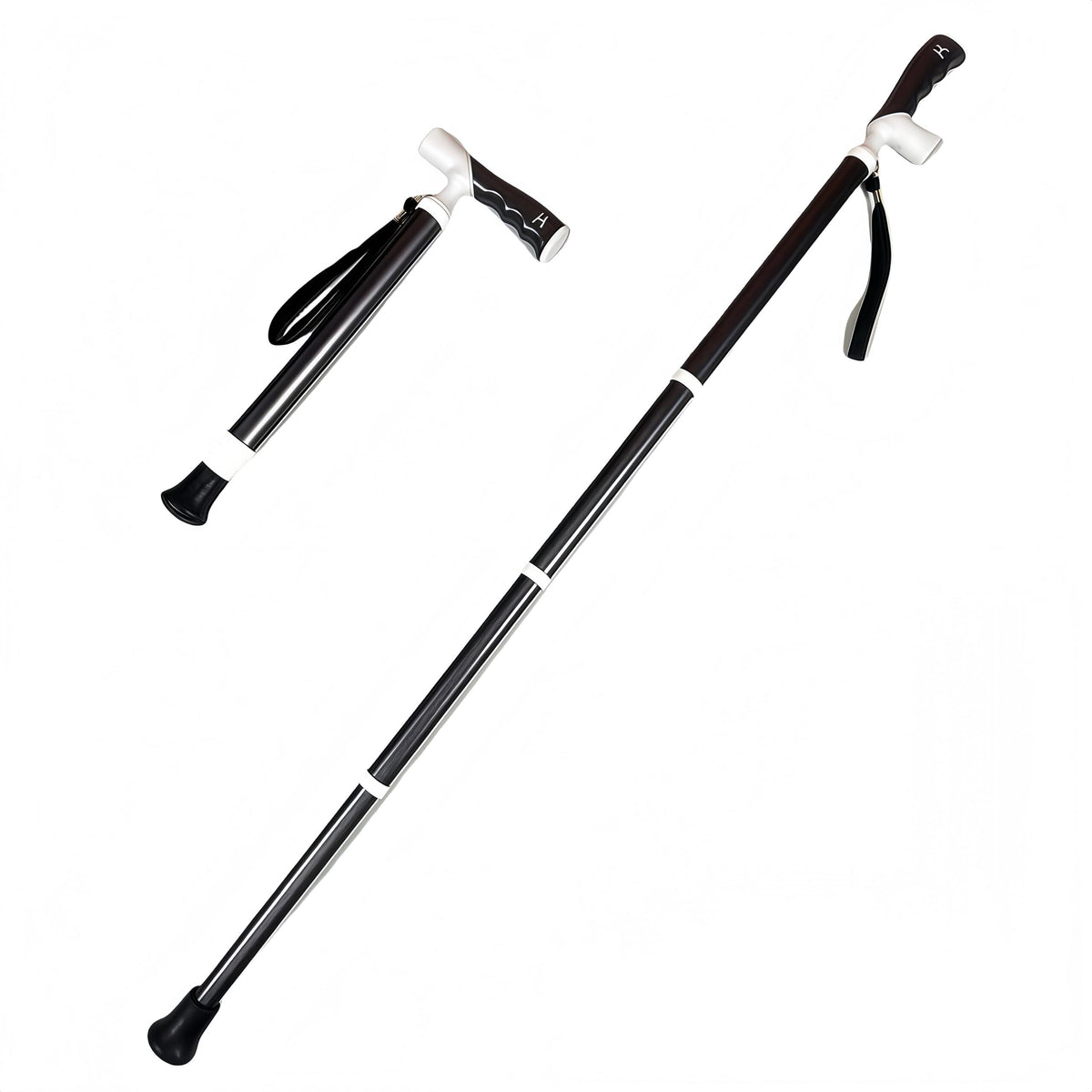 Lightweight Foldable Walking Cane – Dual-Mode T/Grip, 0.26kg