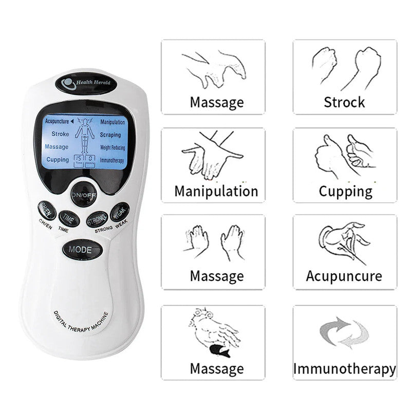 Electric EMS TENS Pulse Massager – 8 Pads, 8 Modes