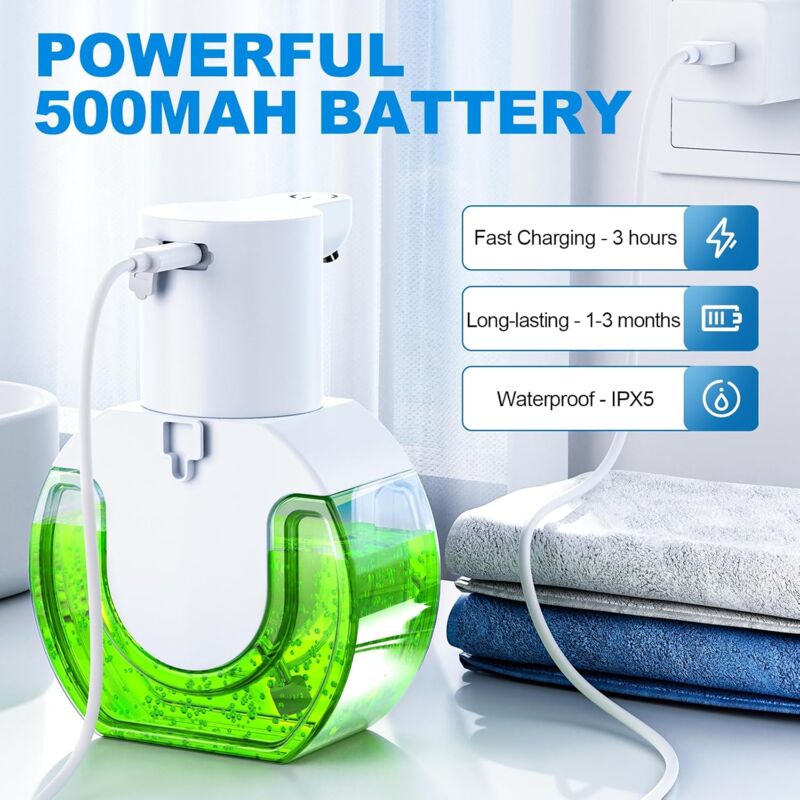Touchless Automatic Soap Dispenser – 420ml USB Rechargeable with 4 Levels