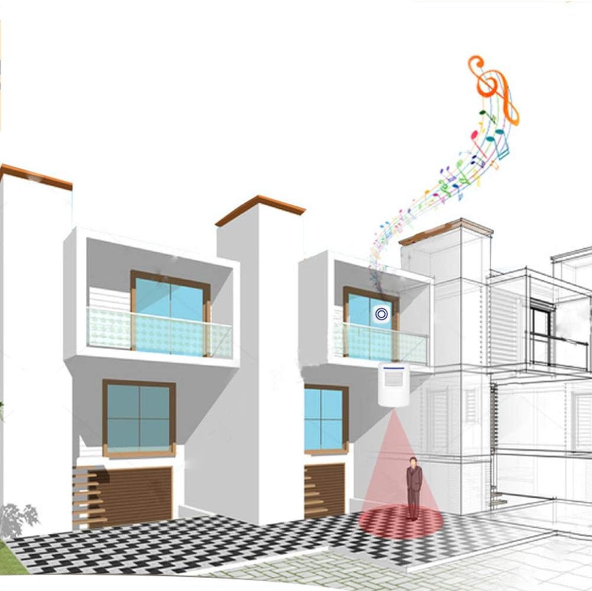 Wireless Entry & Motion Detector – Indoor & Outdoor Infrared Sensor