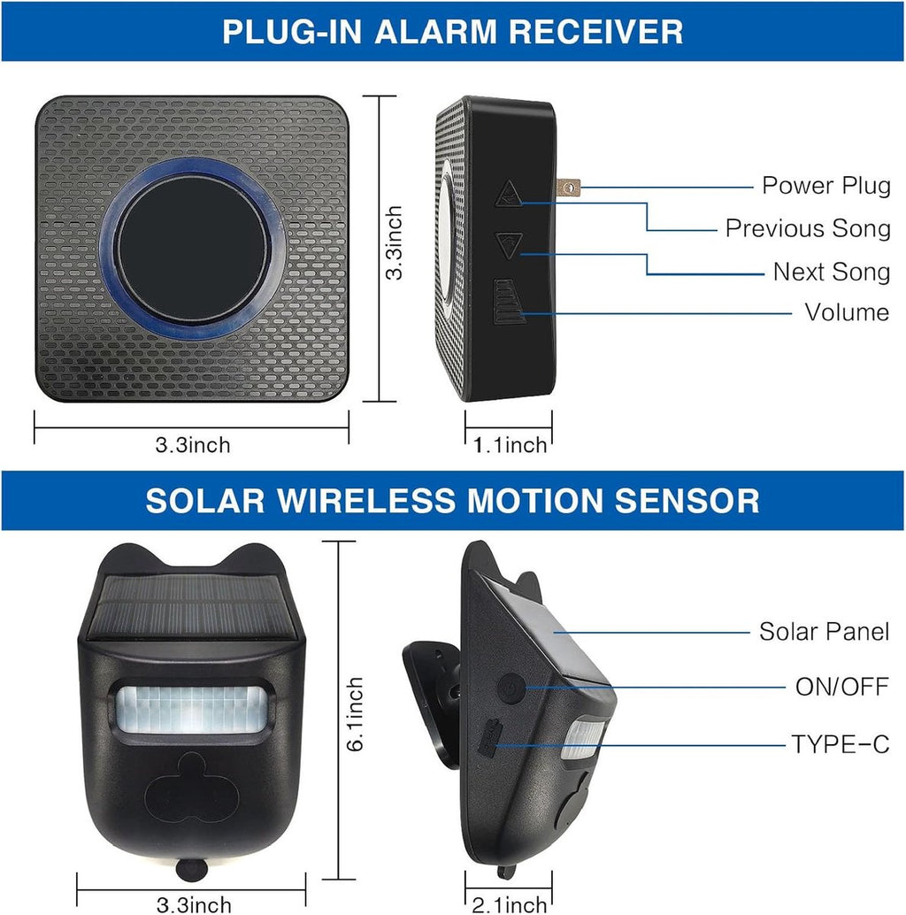 Solar Driveway Alarm – Wireless Weatherproof Infrared Detector