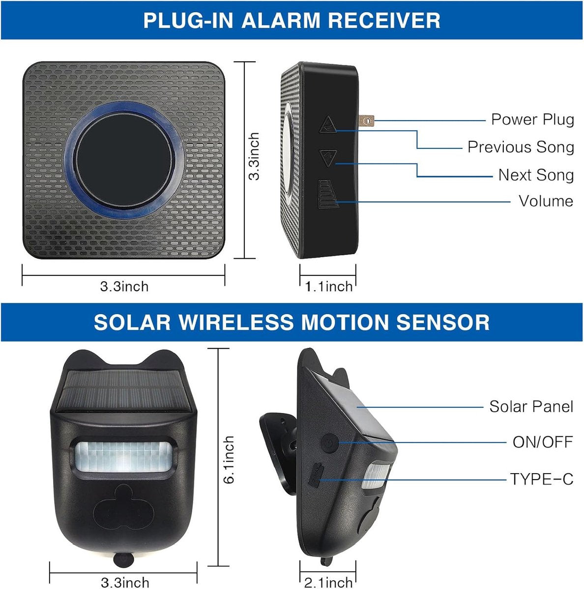 Solar Driveway Alarm – Wireless Weatherproof Infrared Detector