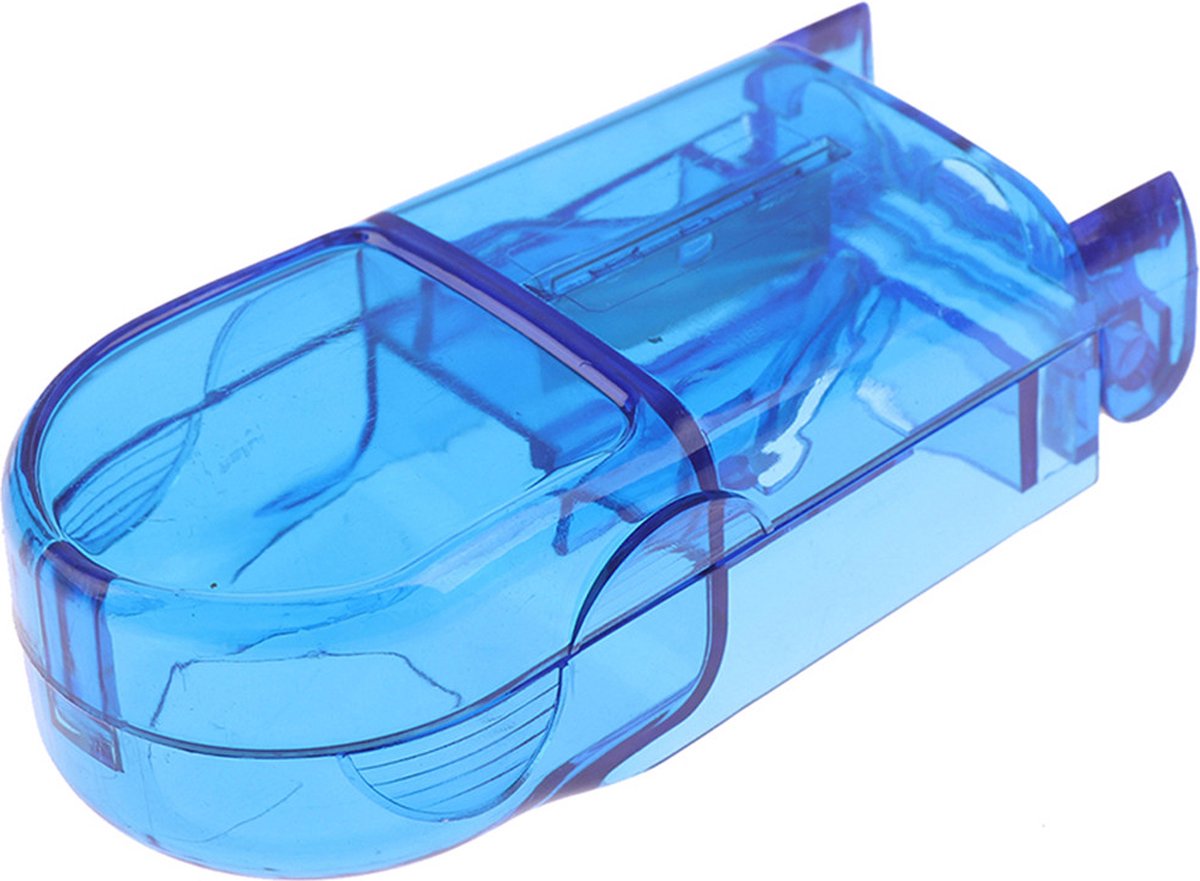 2-in-1 Pill Cutter & Storage Box – Stainless Steel Blade with UV Protection – Blue