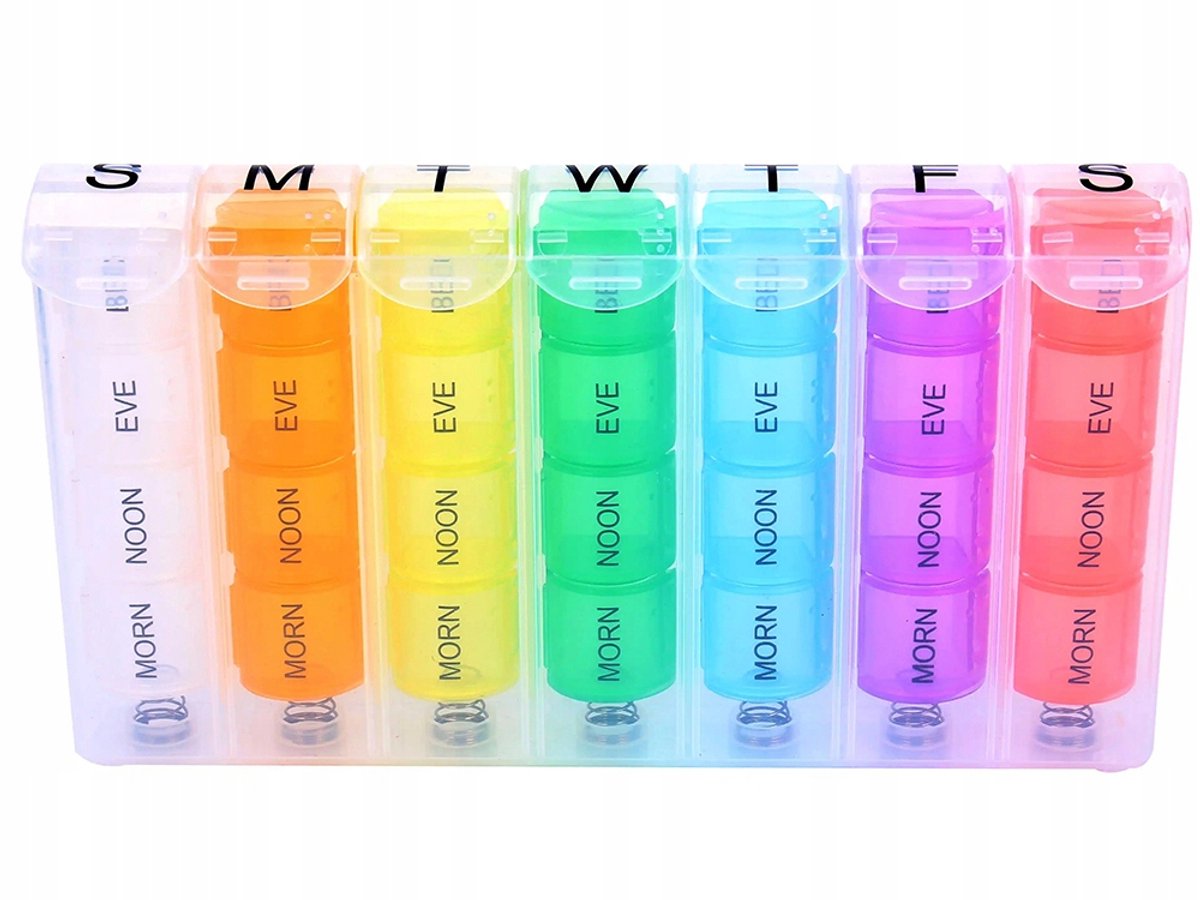 7 Day Pill Organiser – 28 Compartments, 4 Daily Doses, Easy-Open Design