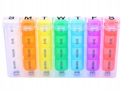 7 Day Pill Organiser – 28 Compartments, 4 Daily Doses, Easy-Open Design