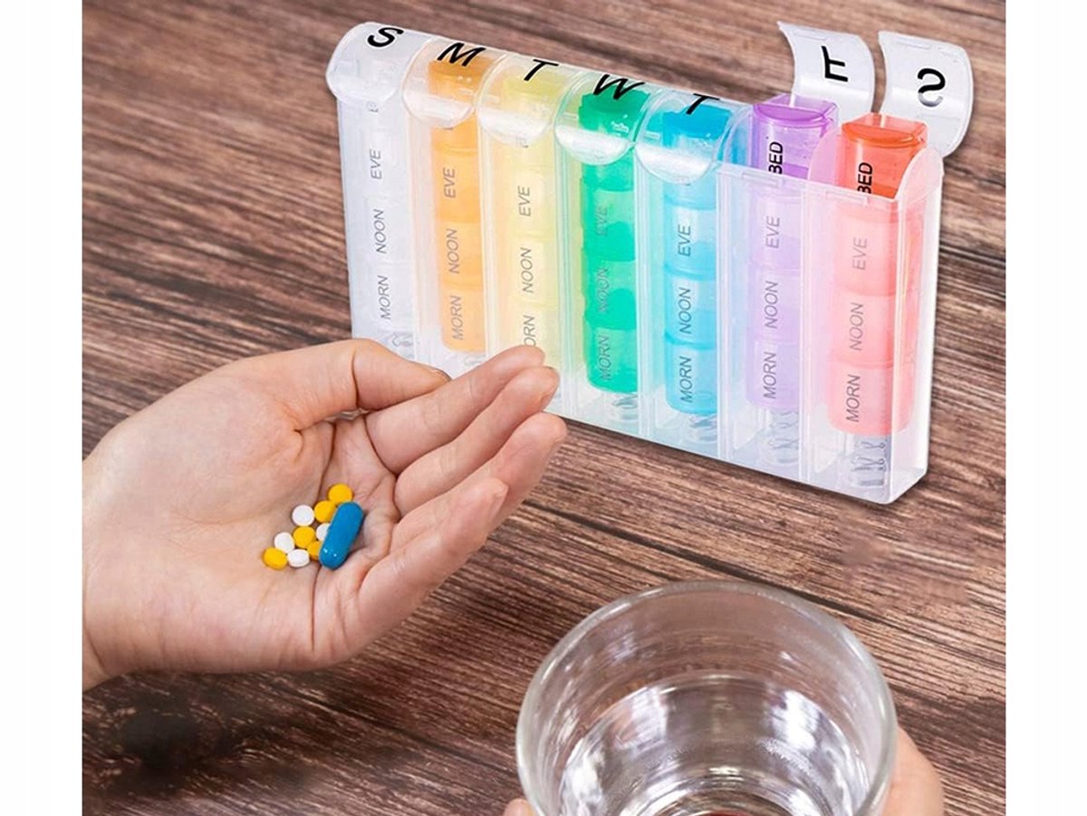 7 Day Pill Organiser – 28 Compartments, 4 Daily Doses, Easy-Open Design