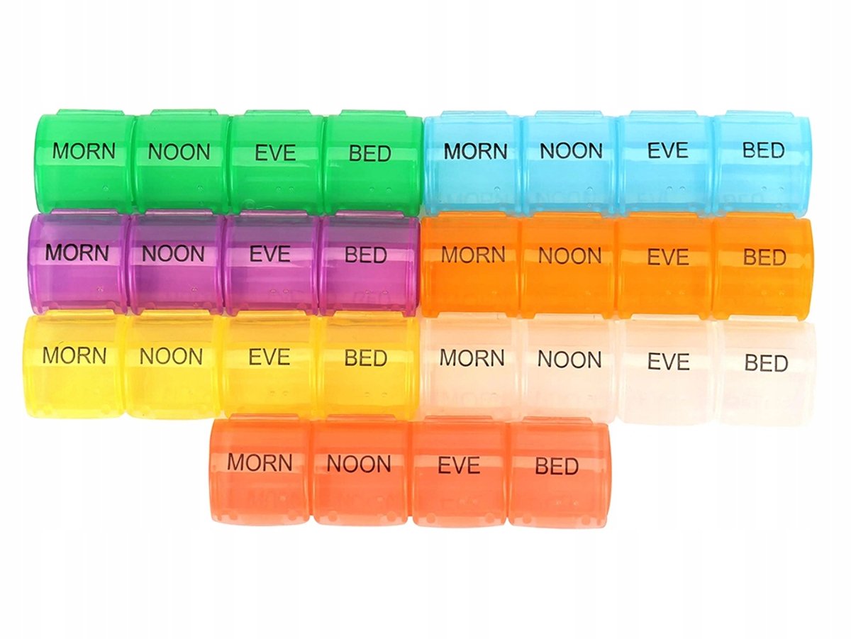 7 Day Pill Organiser – 28 Compartments, 4 Daily Doses, Easy-Open Design