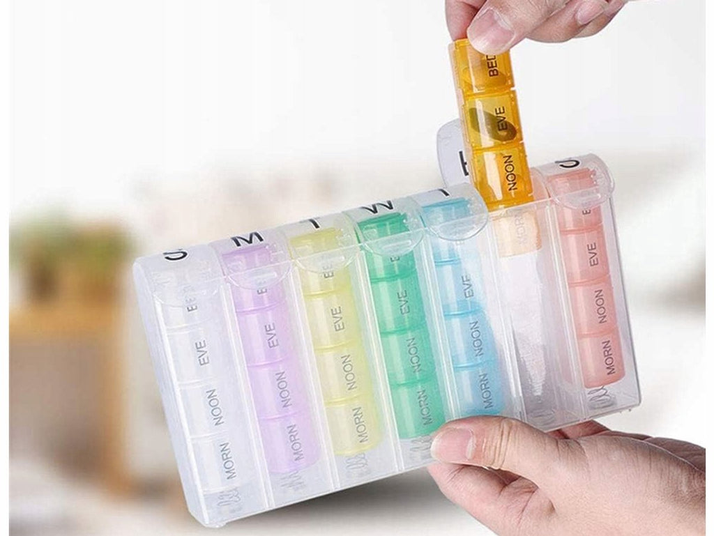 7 Day Pill Organiser – 28 Compartments, 4 Daily Doses, Easy-Open Design