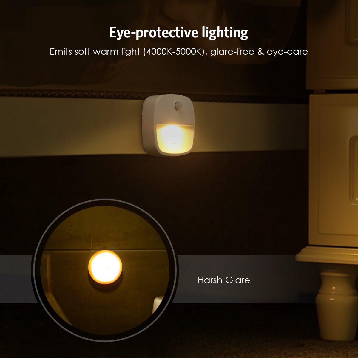 Battery-Powered Stick-On LED Motion Sensor Light – 3-Pack