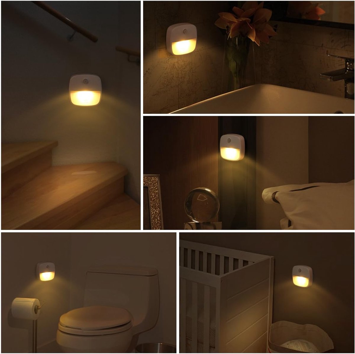 Battery-Powered Stick-On LED Motion Sensor Light – 3-Pack