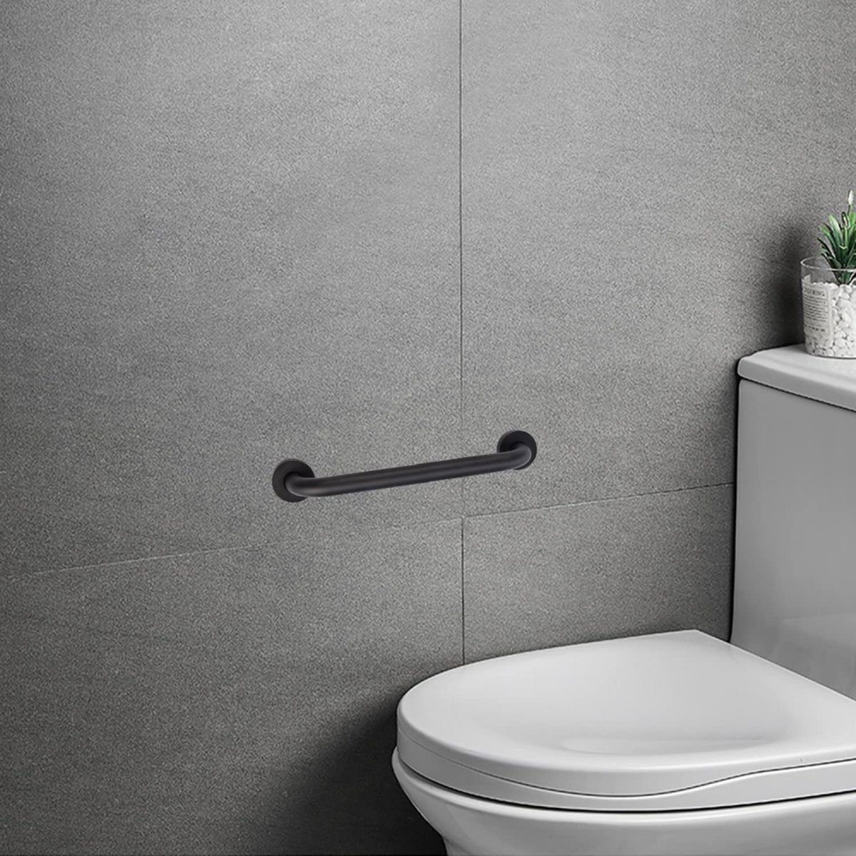 Matte Black Wall Grab Bar – 30cm