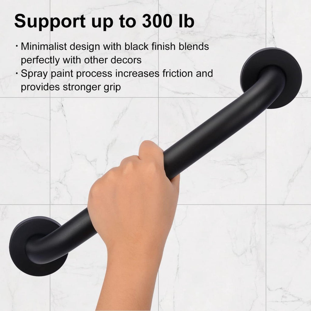Matte Black Wall Grab Bar – 30cm