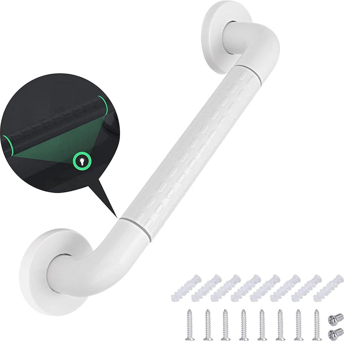Wall Grab Bar with Luminous Ring – 40cm, 250kg Capacity