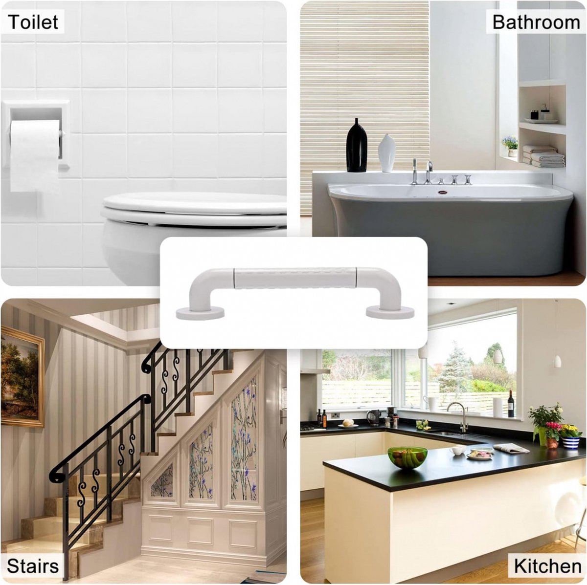 Wall Grab Bar with Luminous Ring – 40cm, 250kg Capacity