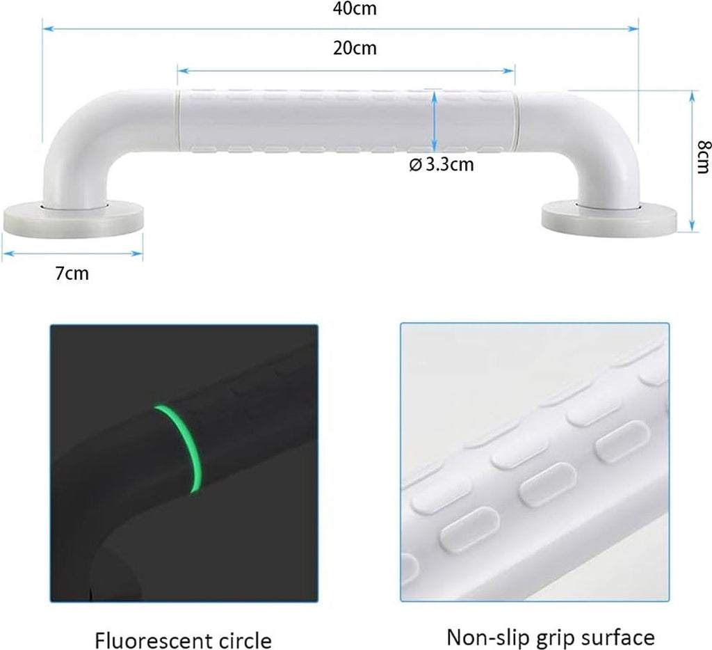 Wall Grab Bar with Luminous Ring – 40cm, 250kg Capacity