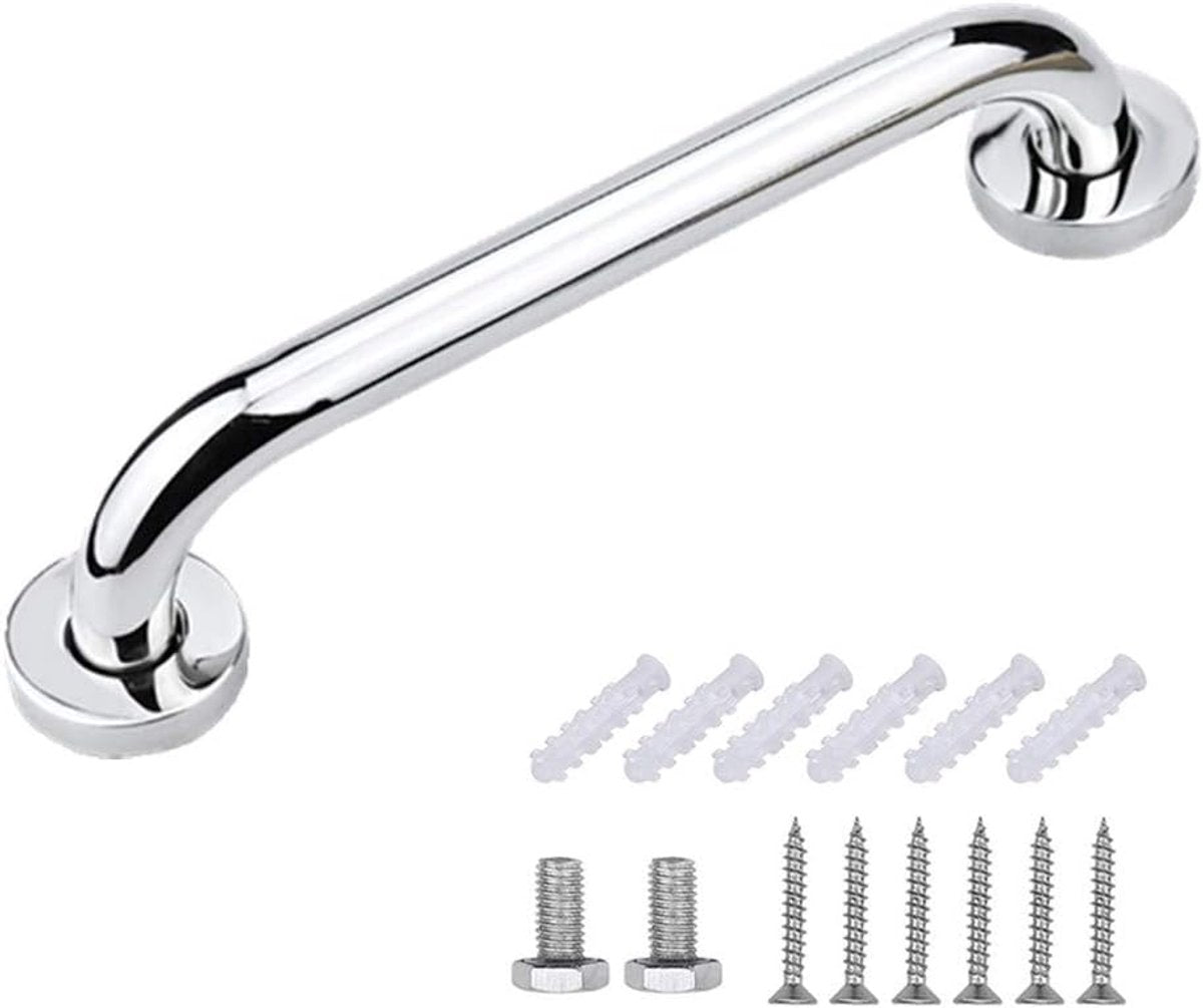 Stainless Steel Shower Grab Bar – 30cm, Silver, 100kg Capacity