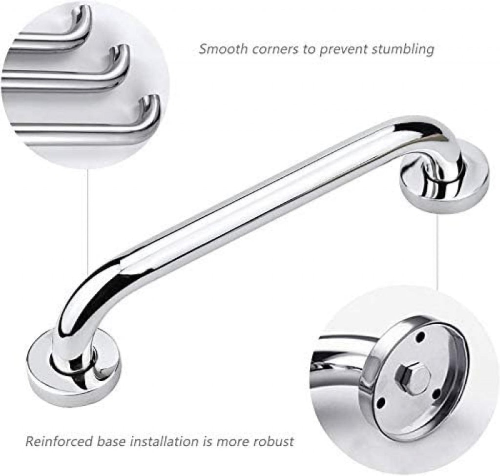 Stainless Steel Shower Grab Bar – 30cm, Silver, 100kg Capacity