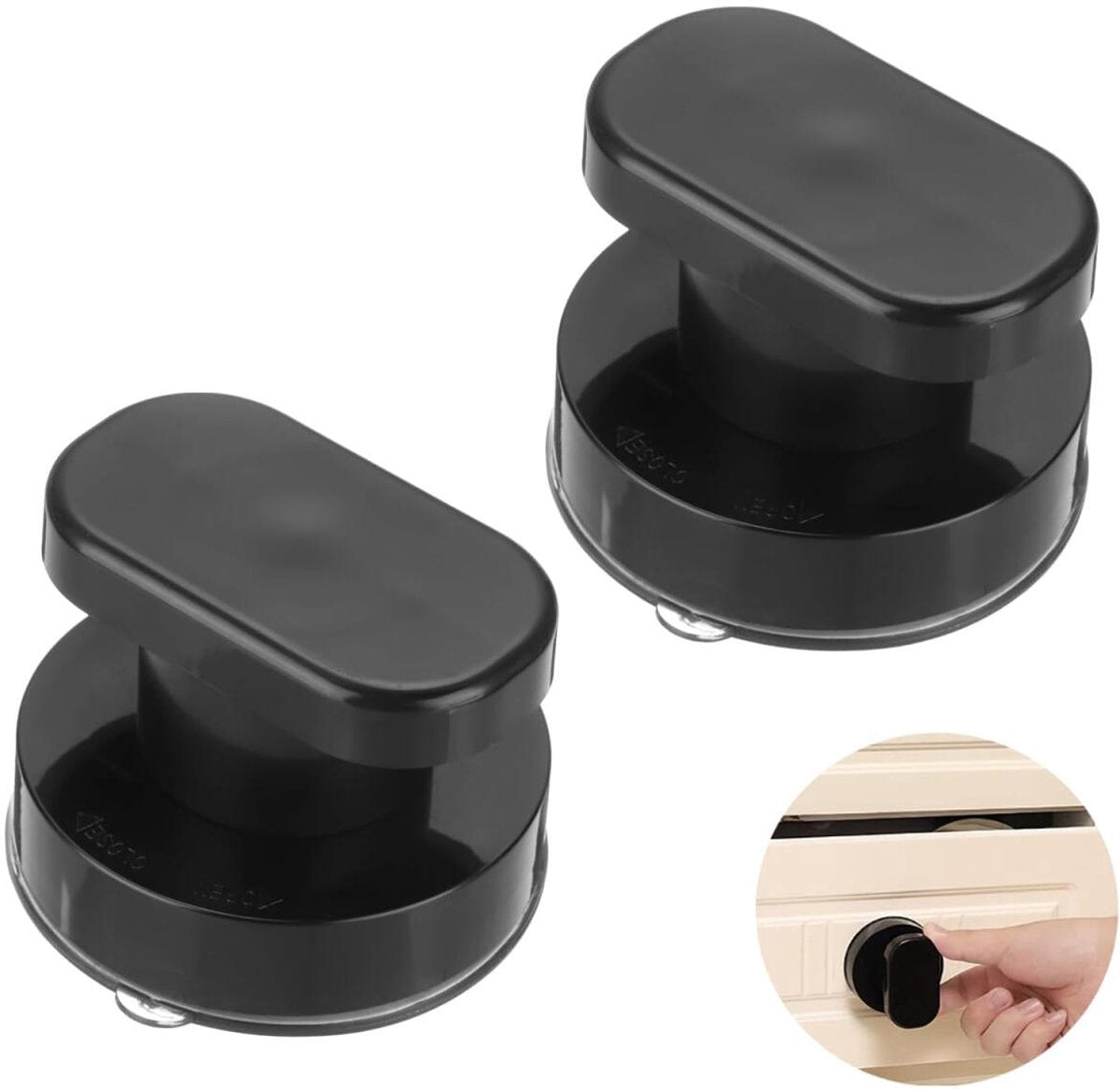 No-Drill Suction Cup Door Handle – Black, White & Silver