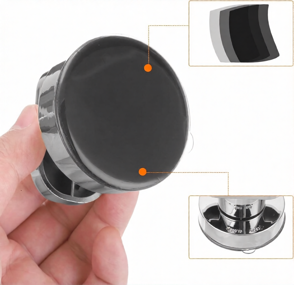No-Drill Suction Cup Door Handle – Black, White & Silver
