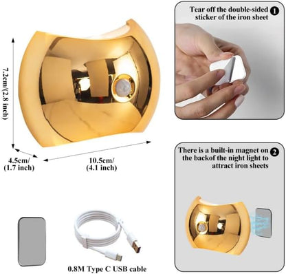 Rechargeable Magnetic Motion Sensor Wall Lamp – Dark Wood