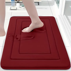 Red Geometric Pattern Anti-Slip Bath Mat