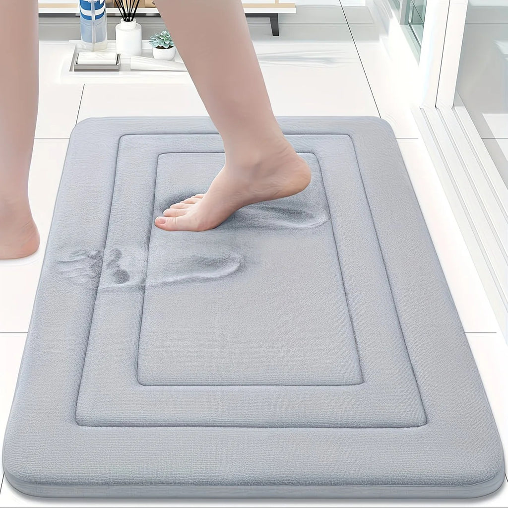 Red Geometric Pattern Anti-Slip Bath Mat