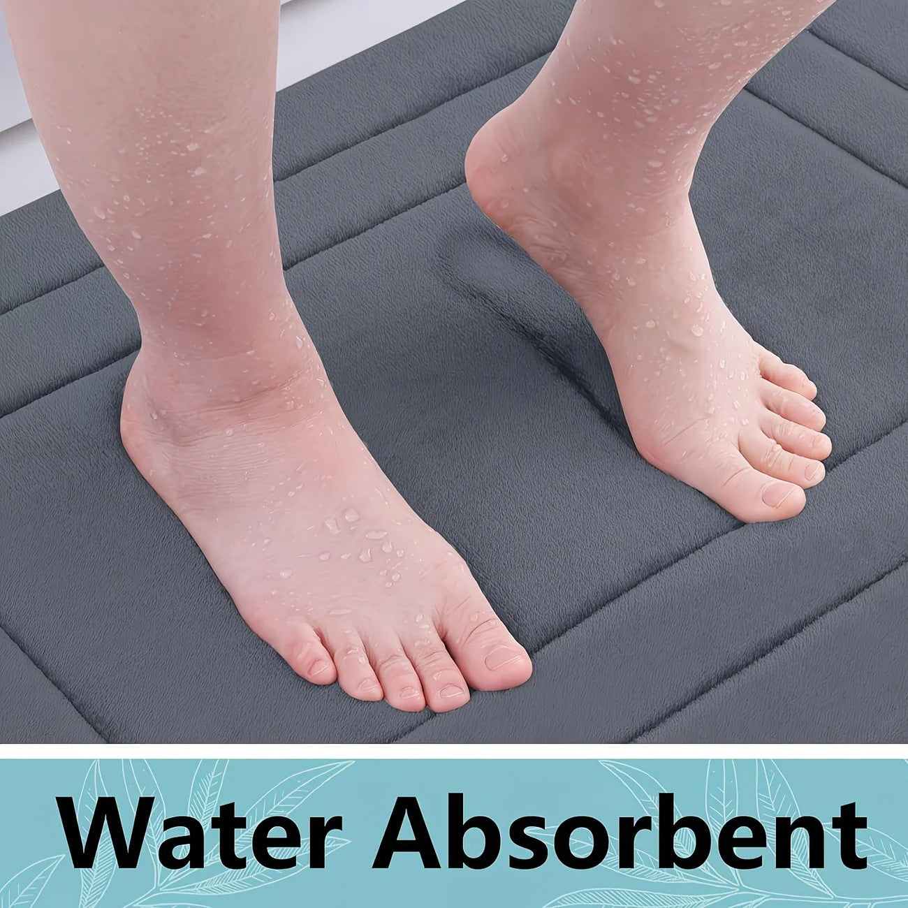 Grey Geometric Pattern Anti-Slip Bath Mat