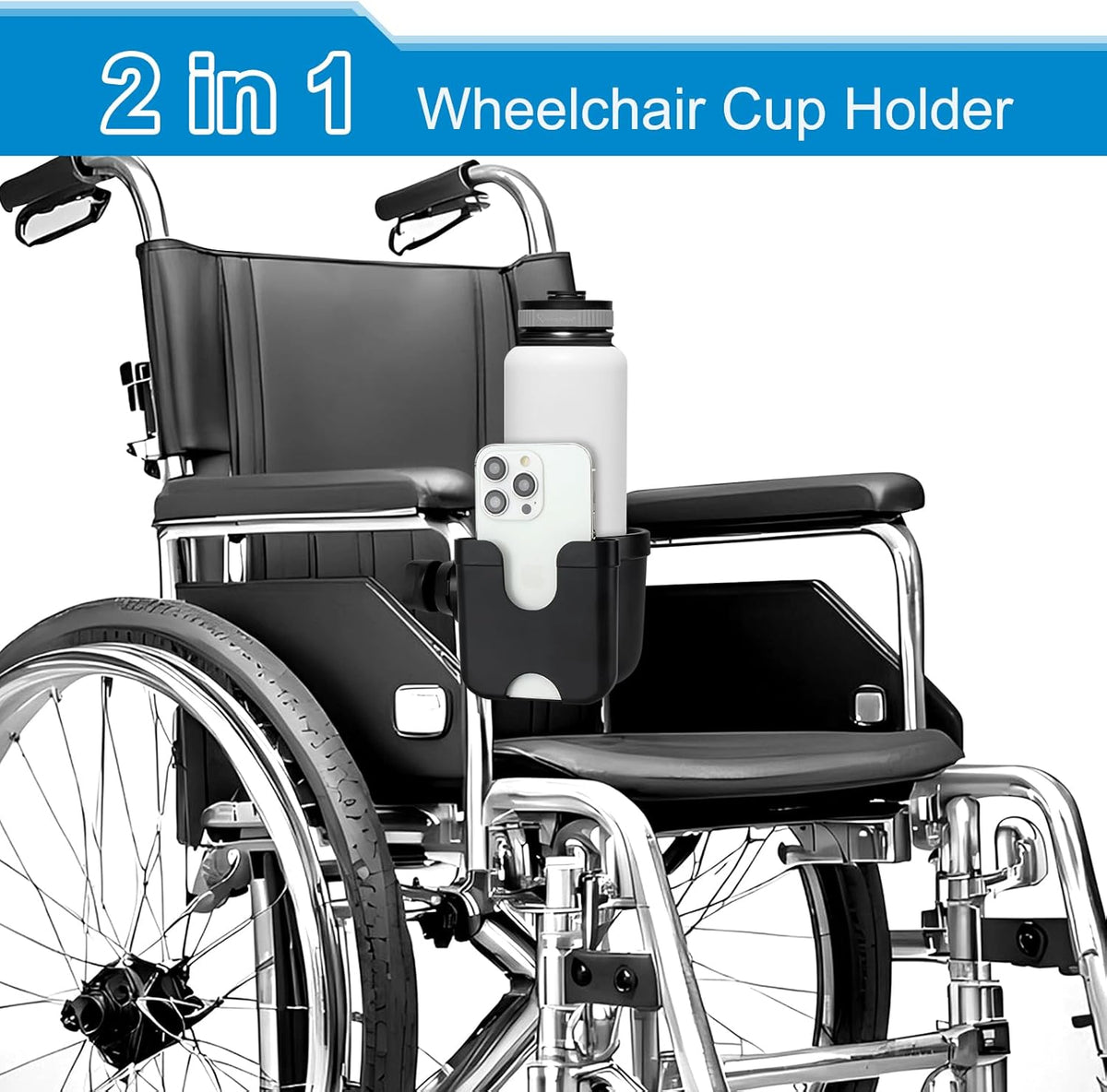 2-in-1 Walker Cup & Phone Holder – Universal Clip-On