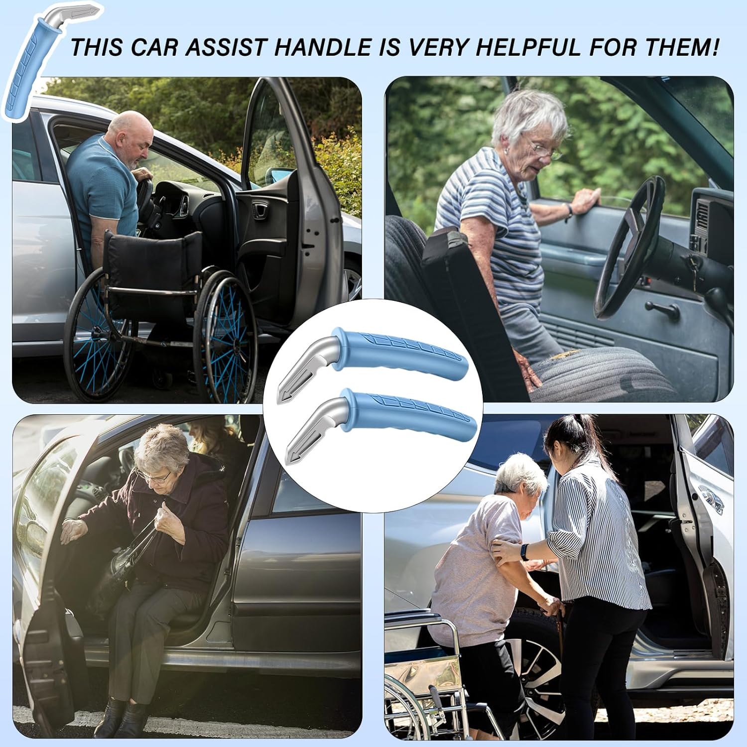 Car Door Handle Assist for Seniors – 2-Pack, 450lb Capacity