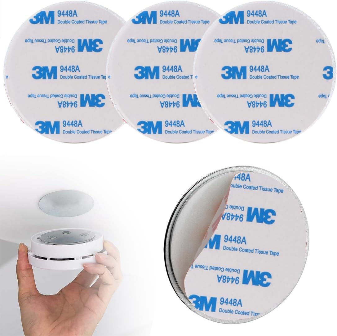 Magnetic Smoke Detector Mounting Pads – No-Drill Install (3-Pack)