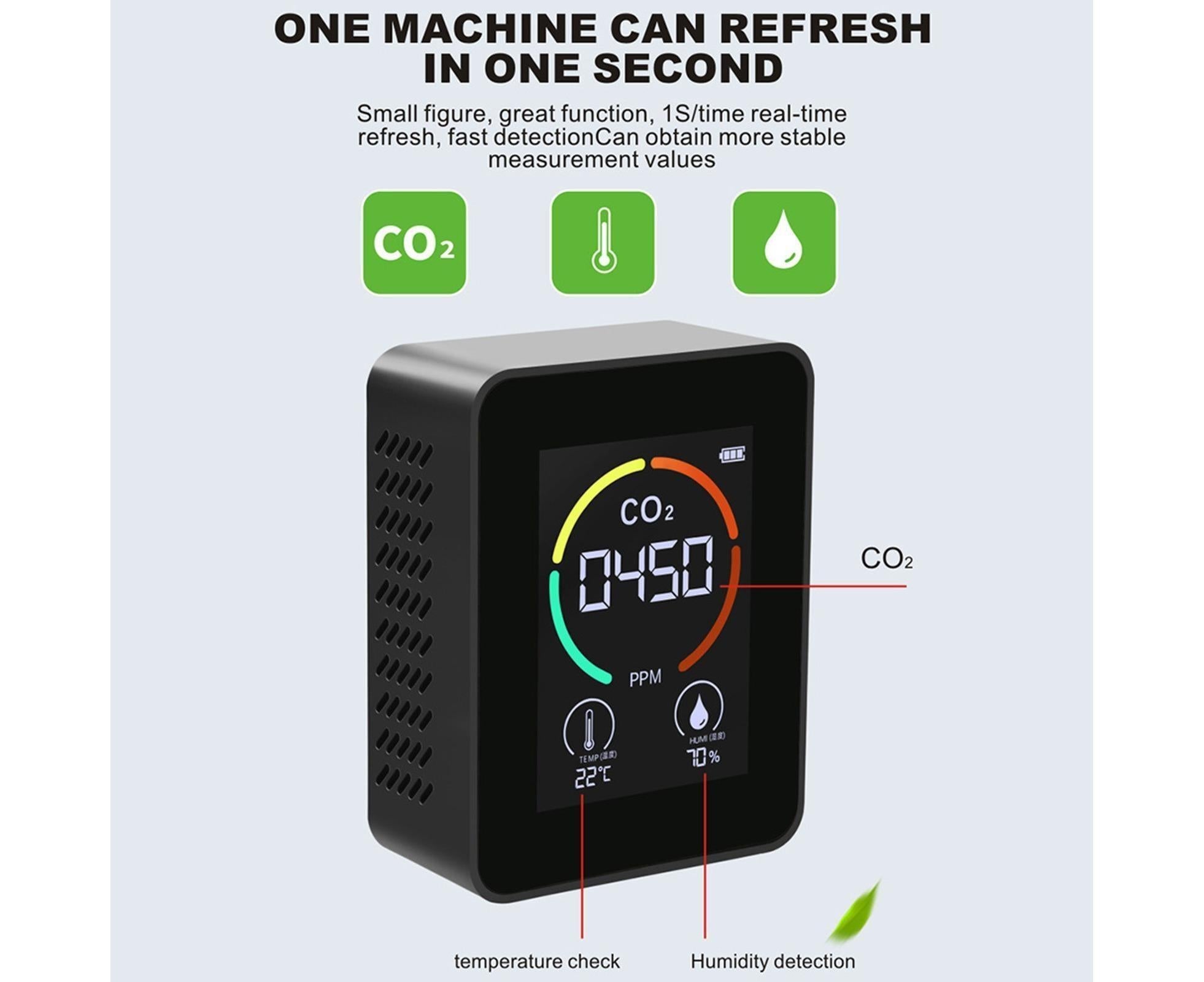 CO2 Detector with LED Display & Infrared Sensor – Real-Time Air Monitor